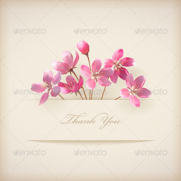 floral thank you card