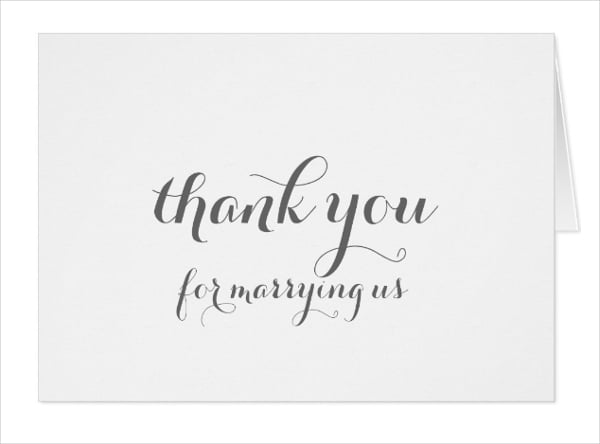 officiant thank you card