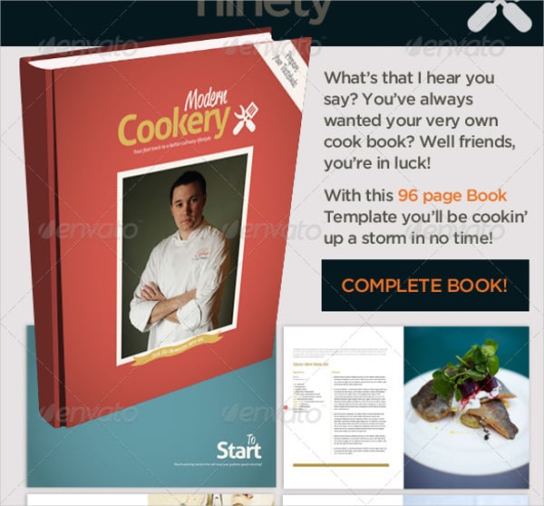 modern cookery book template