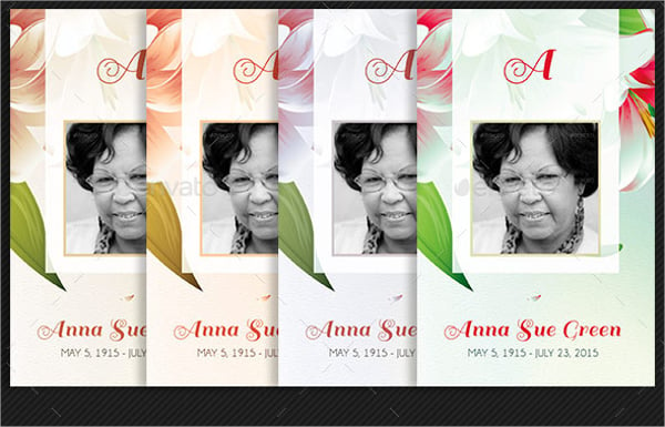 petals funeral stationery template set