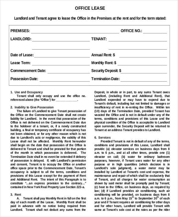 office lease template