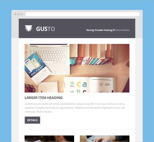 gusto email psd template