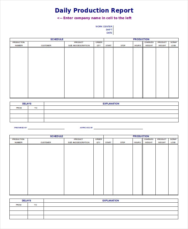 free-daily-product-report-template