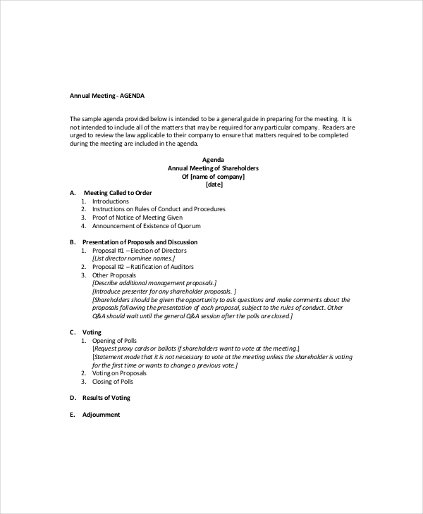 Shareholders Meeting Agenda Template Download Printab vrogue.co