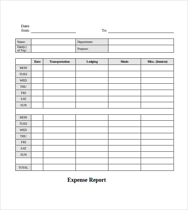 weekly-expense-report-template