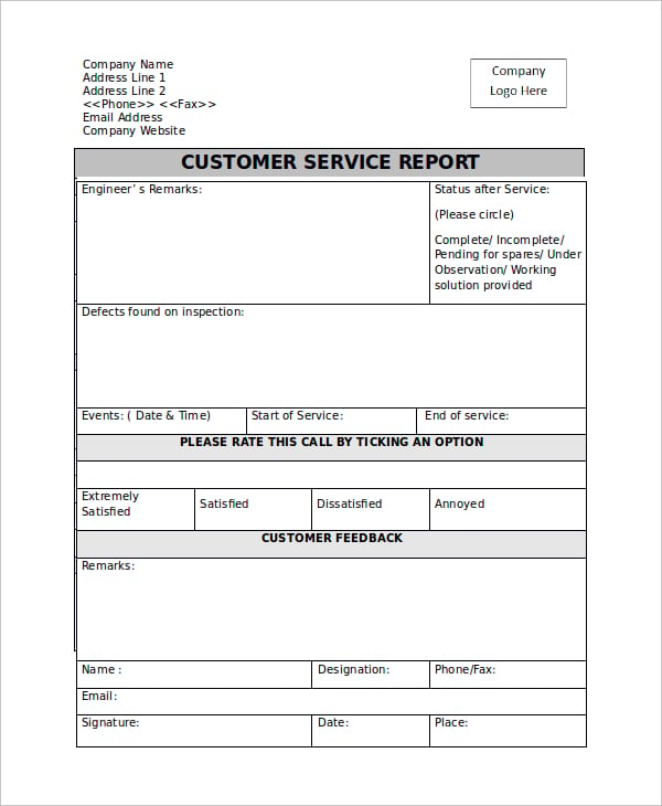 sample-customer-service-report-template