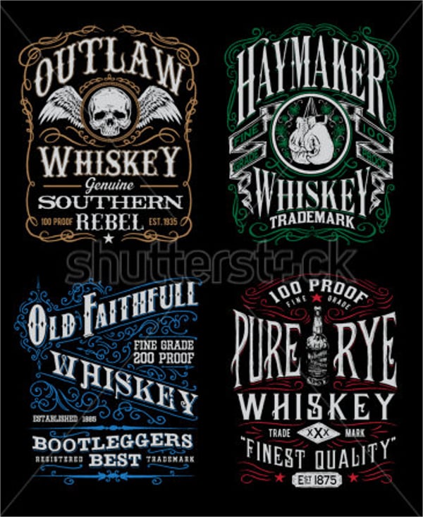 vintage whiskey label template
