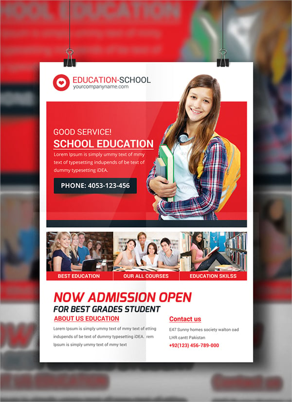 junior school education flyer template