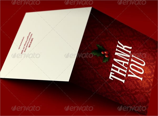 ornate christmas thank you card template