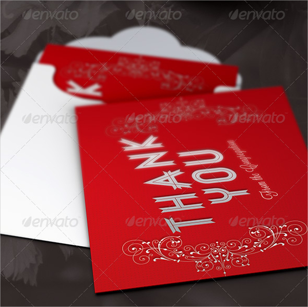 red holiday thank you card template