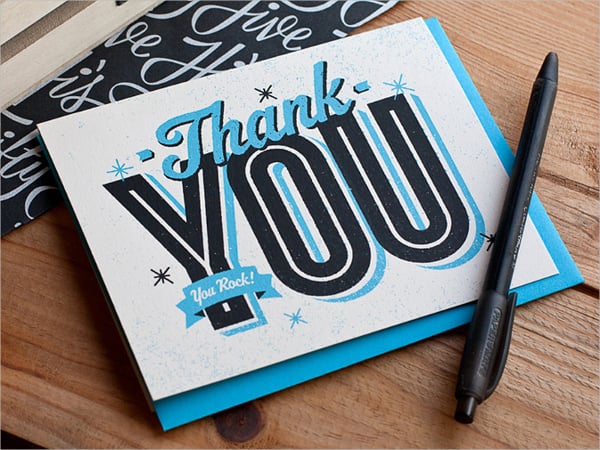 typography thank you card template