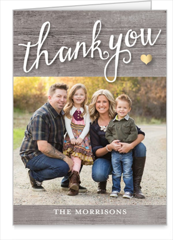 rustic thanks thank you card