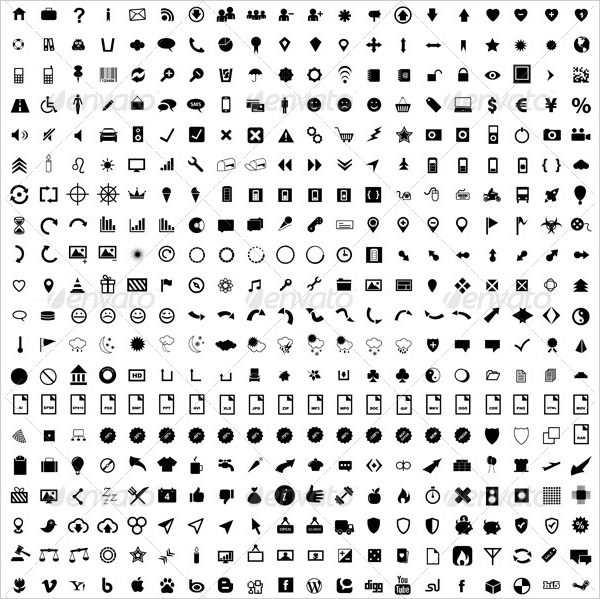 collection of universal vector icons set