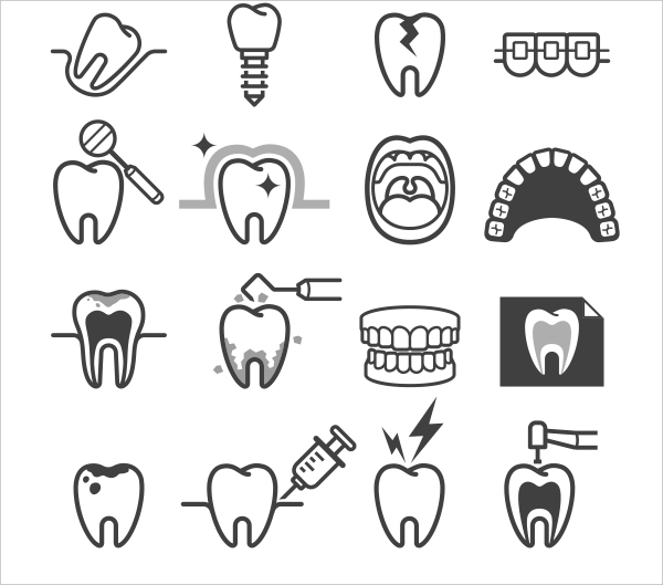 dental tooth icons set download