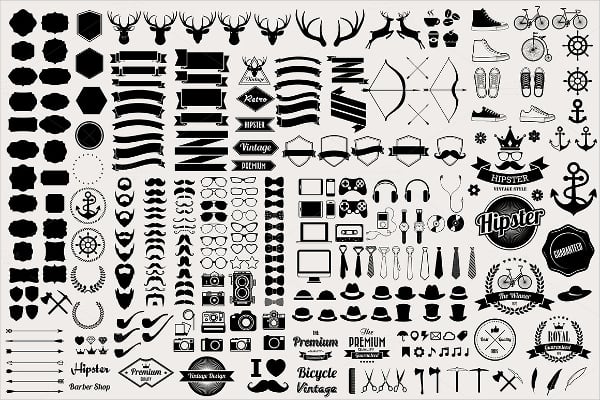 hipster icons set download