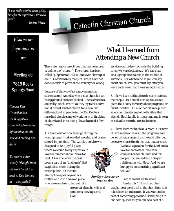 church newsletter template