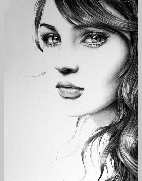 beautiful pencil sketch of a girl