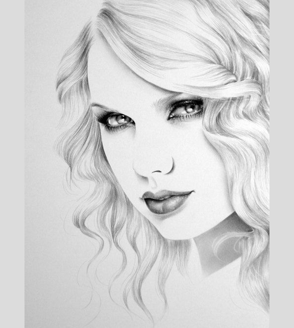 taylor swift pencil drawing fine art