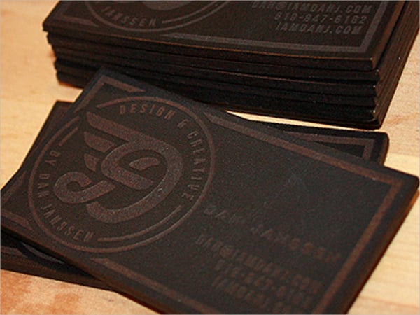 laser engraved leather business card