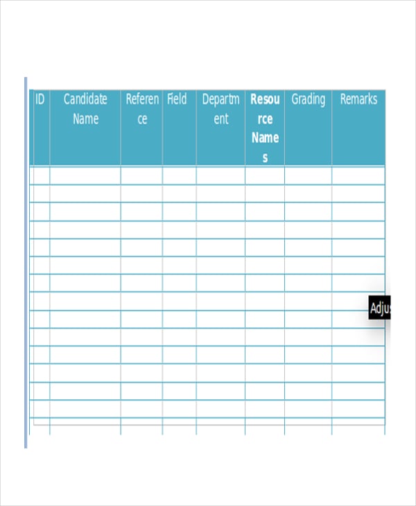 blank interview schedule template