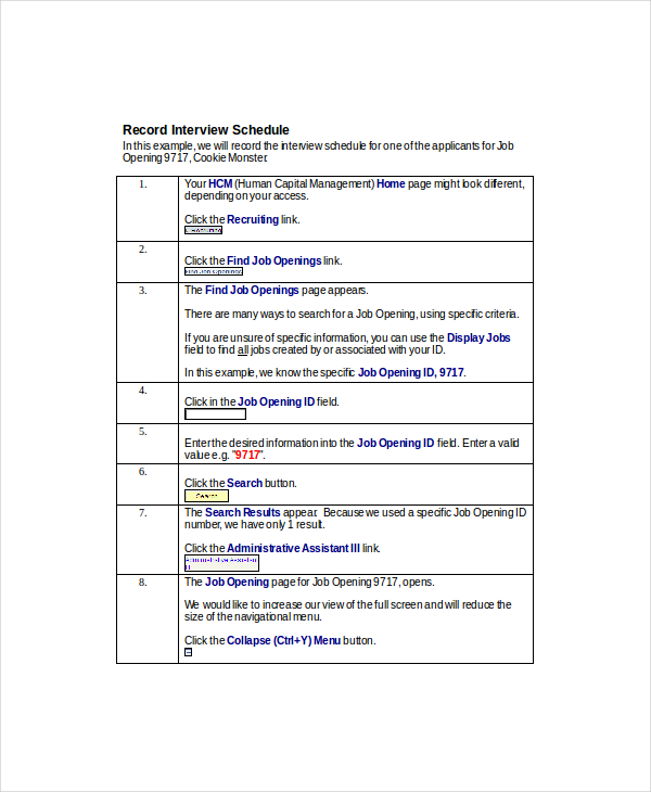 Interview Schedule Template - 11+ Free Word, PDF Documents