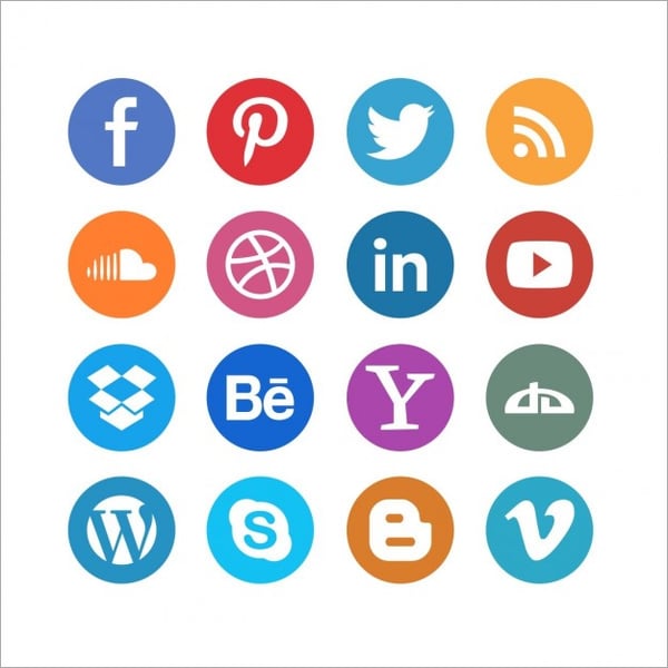 vector social media buttons