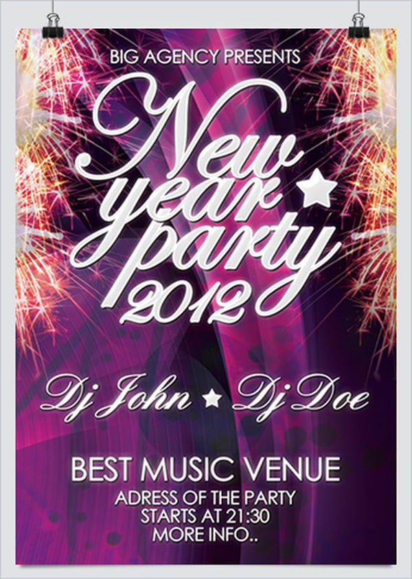 free new year party flyer