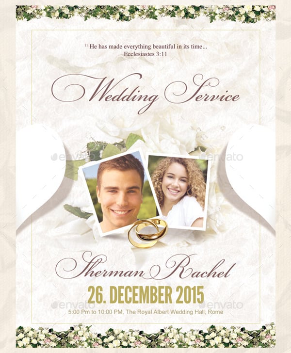 classy wedding order of service template