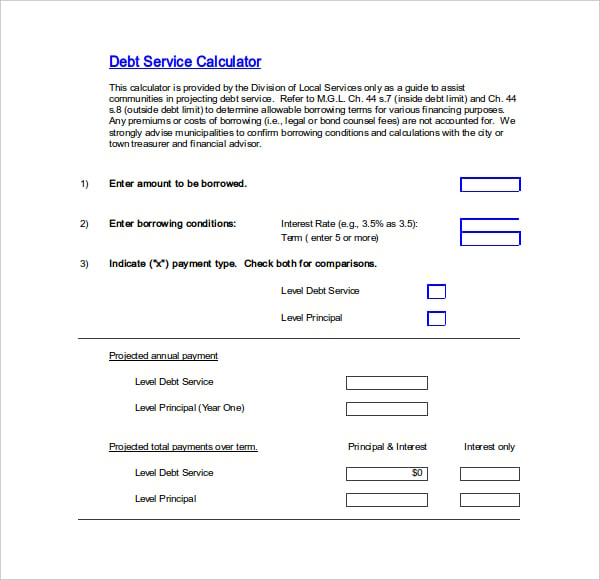 debt service order template