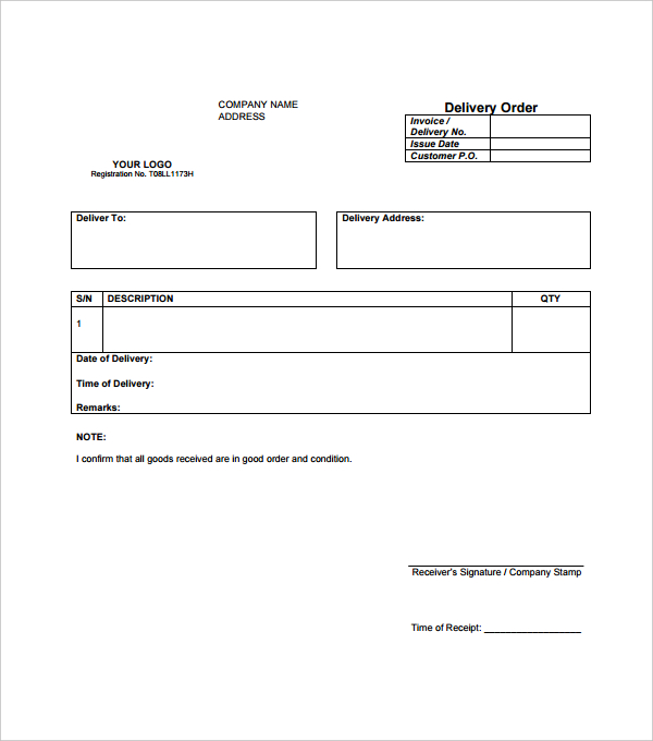 delivery order template download