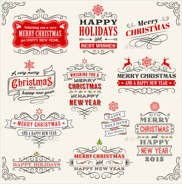 vector christmas label template