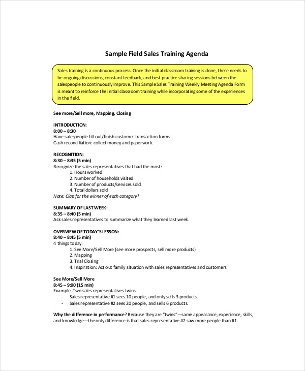 Sales Meeting Agenda Template