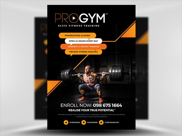 gym business flyer template