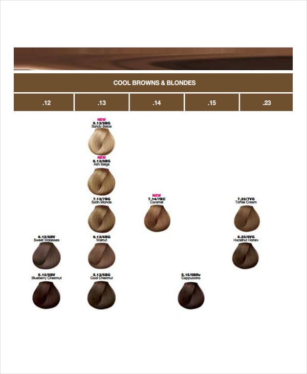 loreal hair color chart free download