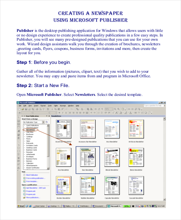 free newspaper word template