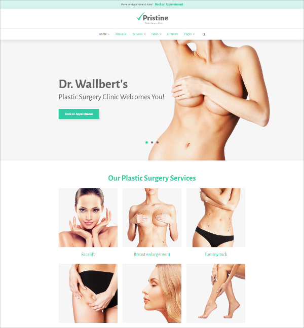 plastic surgery services wordpress theme