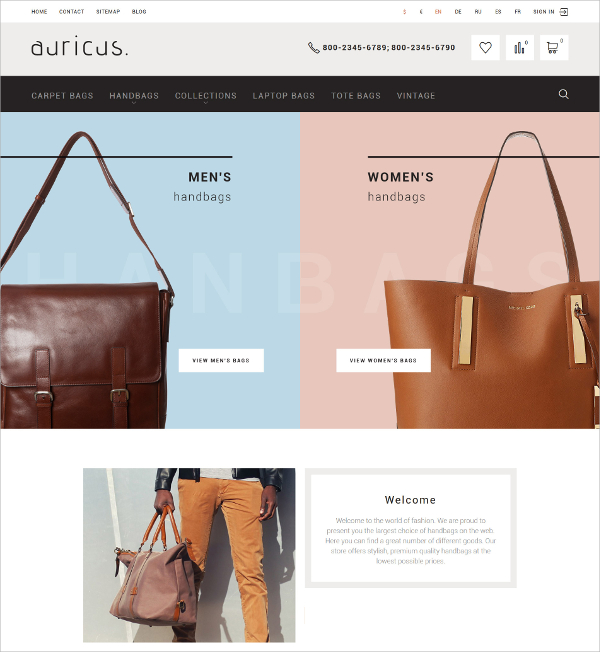 handbag responsive prestashop blog theme