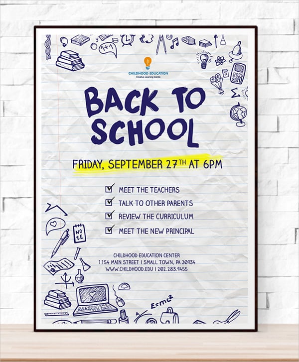 back to school event flyer