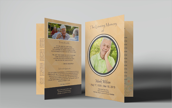 bi fold funeral program brochure