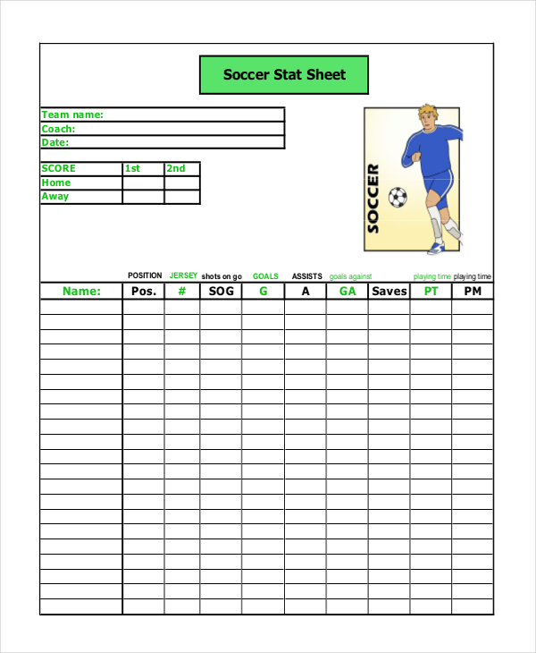 Printable Soccer Score Sheet Pdf Printable Templates