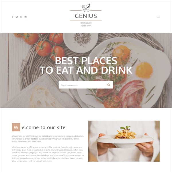 awesome restaurant website template