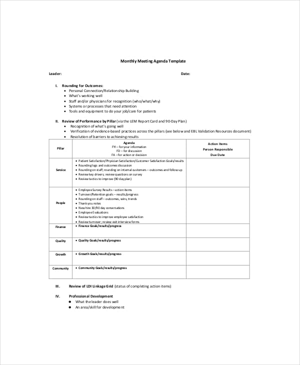 the-monthly-report-review-meeting-agenda-sample