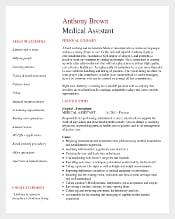 PDF Template for Senior Medical Administrative Assistant Resume