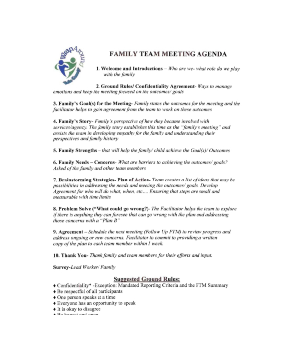 Image 6 for Family Meeting Agenda Template