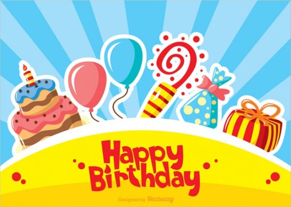 vector happy birthday card template