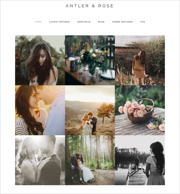 minimal photography wordpress website theme
