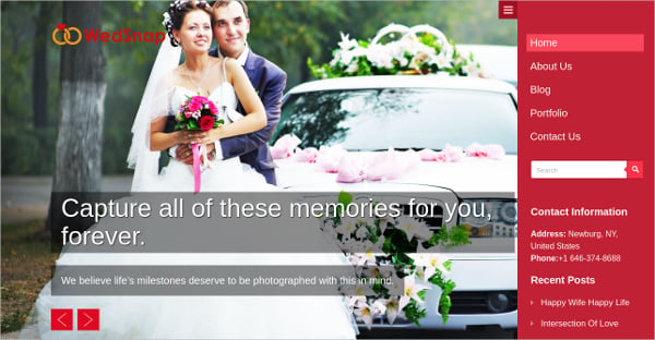 wedding photography wordpress website theme