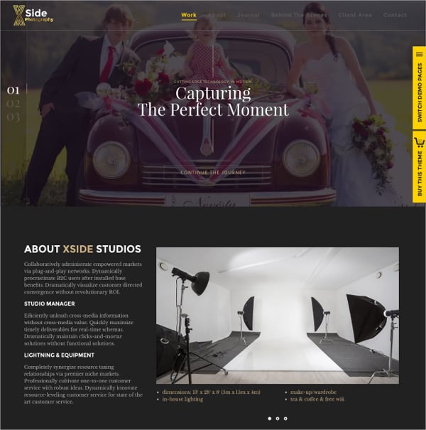 personal responsive photography website theme