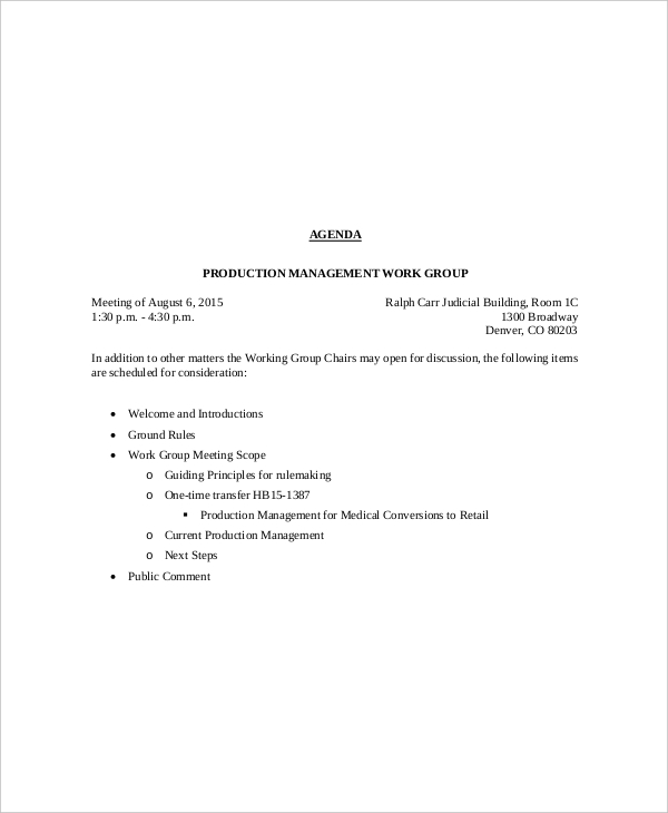 9+ Management Meeting Agenda Templates - Free Sample, Example Format ...