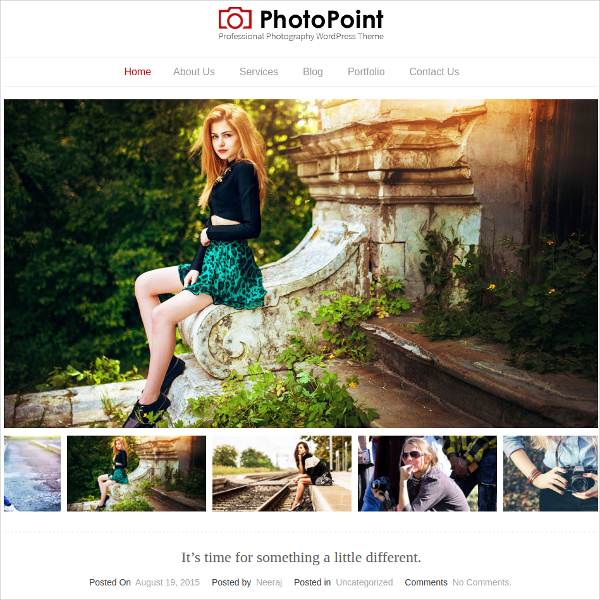 professional photographer wordpress website theme